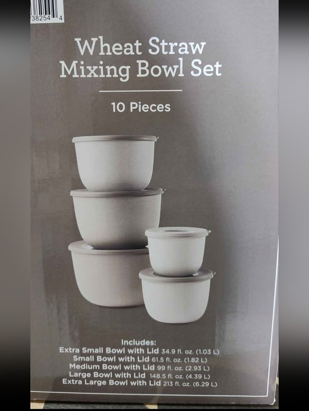 Wheat Straw Mixing Bowl Set - Cream (10 Pieces) Brand New